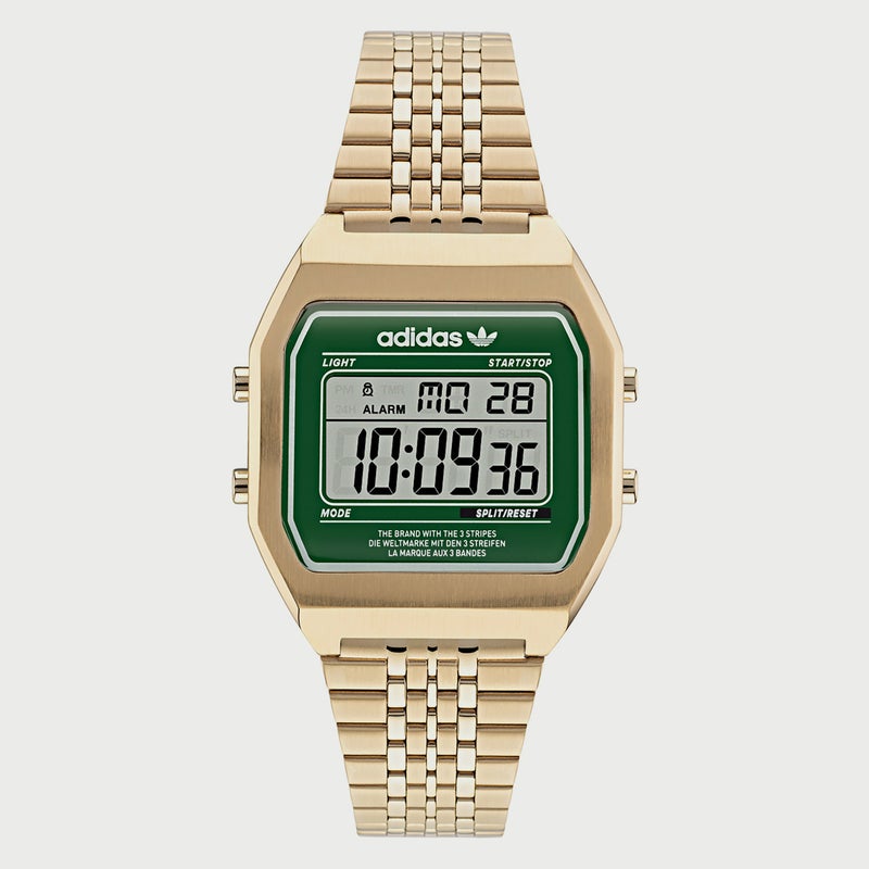 Adidas ساعة رقمية ذهبية بحزام من الفولاذ المقاوم للصدأ - AOST22071 | 36 مم - Image 1